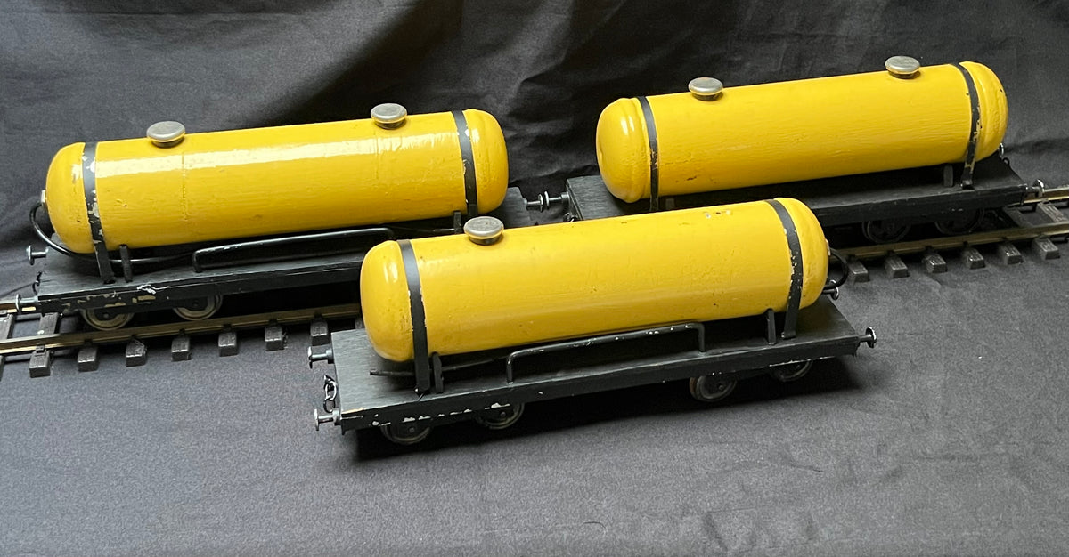 3 x Gauge 1 - 10mm scale Scratch-Built Bogie tanker wagons