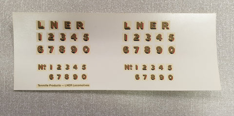 Tenmille gauge 1 LNER Locomotive transfers (price per sheet)