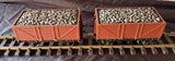 2 x Gauge 1 - 10mm Scale 7 Plank Coal Wagons.