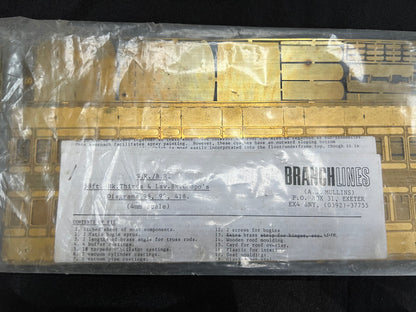 Branch Lines 4mm scale SR/BR 58ft Brake 3rd & LAV Combo Etched brass body kit.