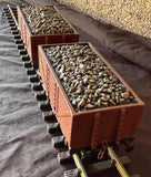 2 x Gauge 1 - 10mm Scale 7 Plank Coal Wagons.