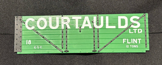 Northern Finescale Gauge 1 1;32nd scale 7 Plank wagon exhibition side “COURTAULDS LTD Flint”