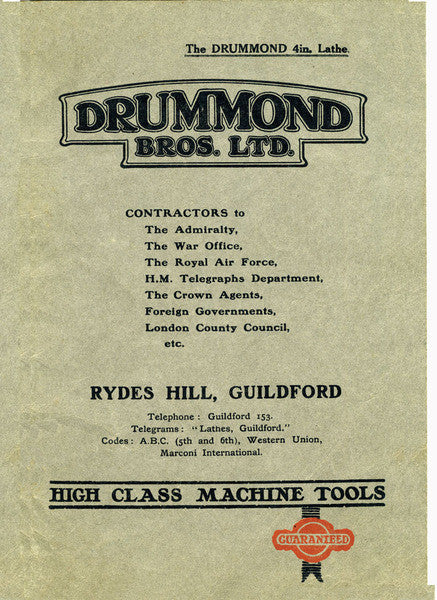 The Drummond 4in. Lathe