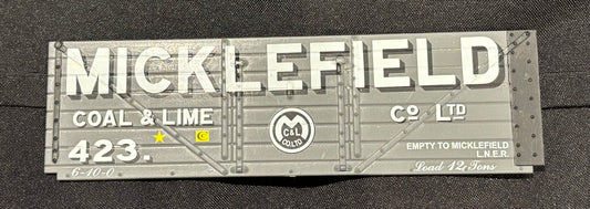 Northern Finescale Gauge 1 1;32nd scale 7 Plank wagon exhibition side “MICKLEFIELD COAL & LIME”