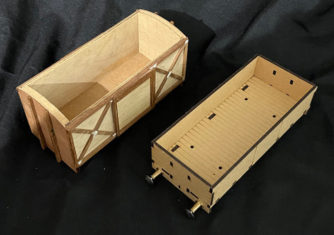 2 x Gauge 1 - 10mm Scale wooden wagon Bodies