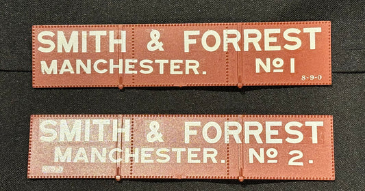 NFS Gauge 1 - 1:32nd scale SMITH & FOREST Tank wagon exhibition sides x 2