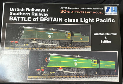 PRICE REDUCED - Aster Gauge 1/ 1:32nd scale - Live Steam Battle of Britain class loco - BR Livery “Sir Winston Churchill” - NIB