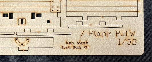 50% Off - Ken West - Gauge 1/1:32nd scale 7 Plank wagon body kit