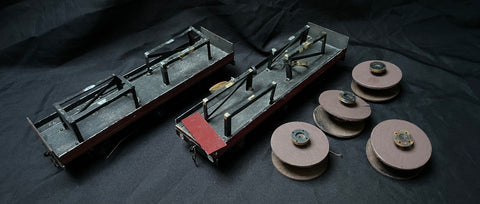 2 x Gauge 1 - 10mm Six Wheel Cable Reel Wagons Projects