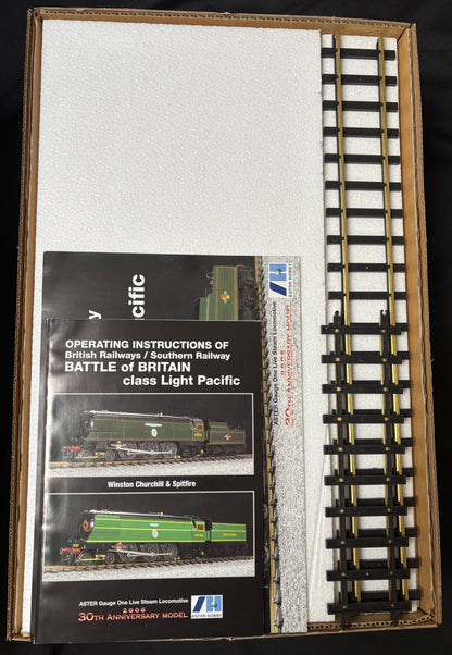PRICE REDUCED - Aster Gauge 1/ 1:32nd scale - Live Steam Battle of Britain class loco - BR Livery “Sir Winston Churchill” - NIB