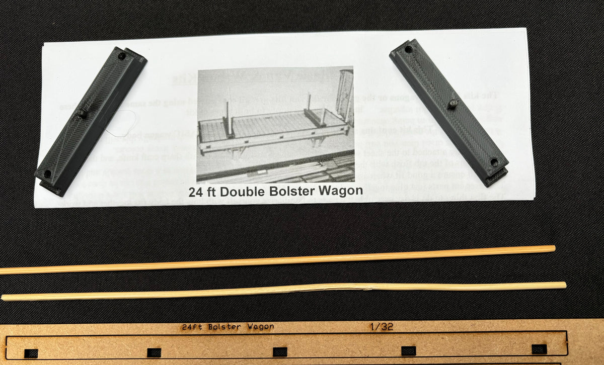 50% Off - Ken West - Gauge 1/1;32nd scale 24ft Double Bolster wagon - Body Kit