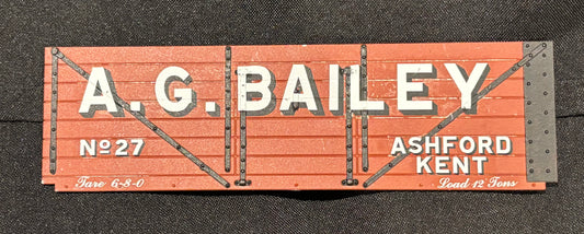 Northern Finescale Gauge 1 1;32nd scale 7 Plank wagon exhibition side “A.G. BAILEY”