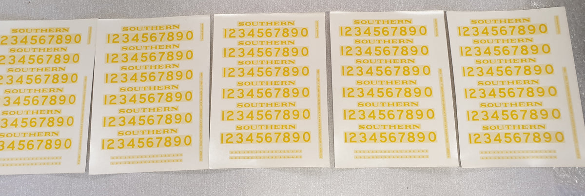 Tenmille Southern Railway Locomotive transfers (price per sheet)